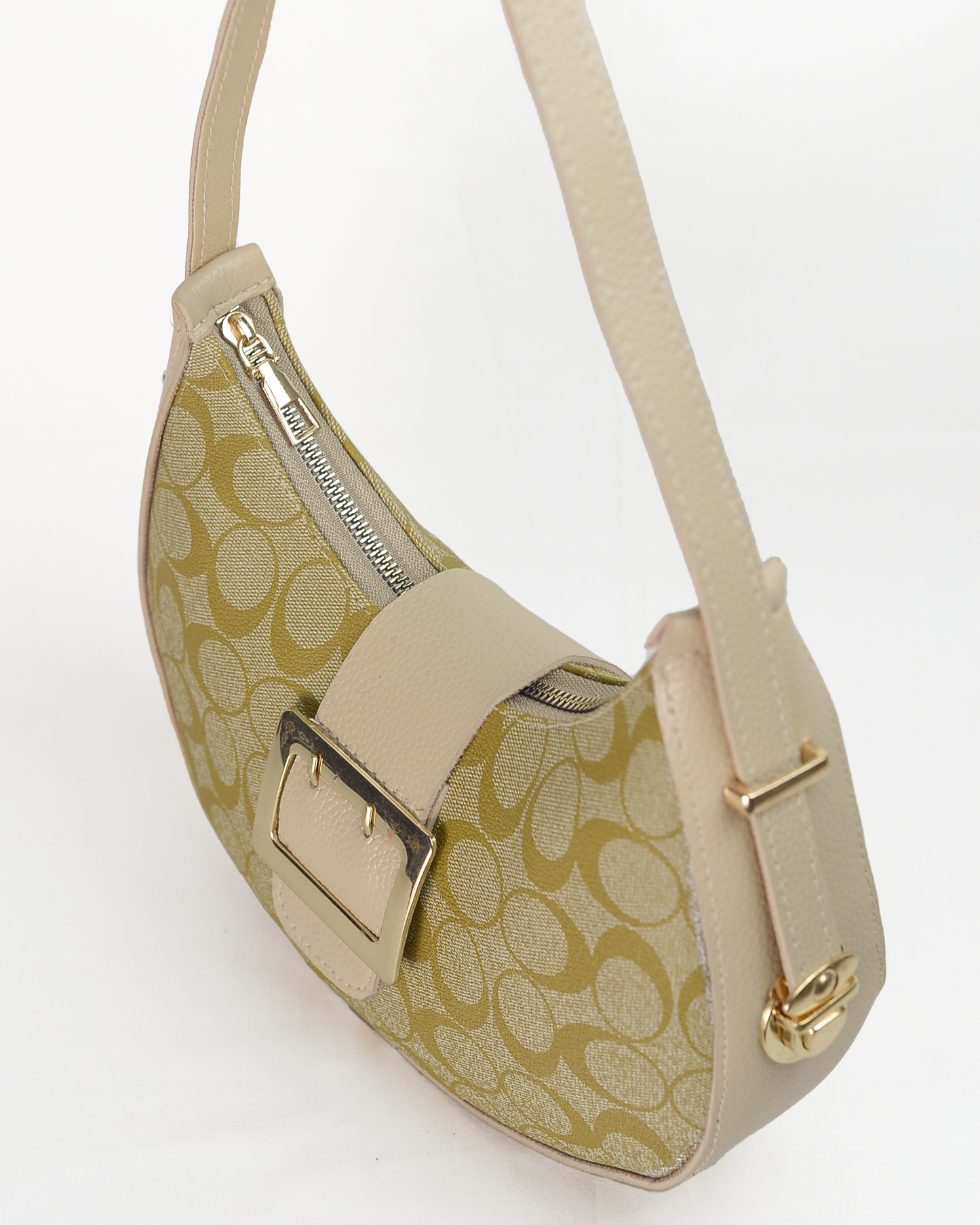 Signature Monogram Hobo Bag – Olive & Beige