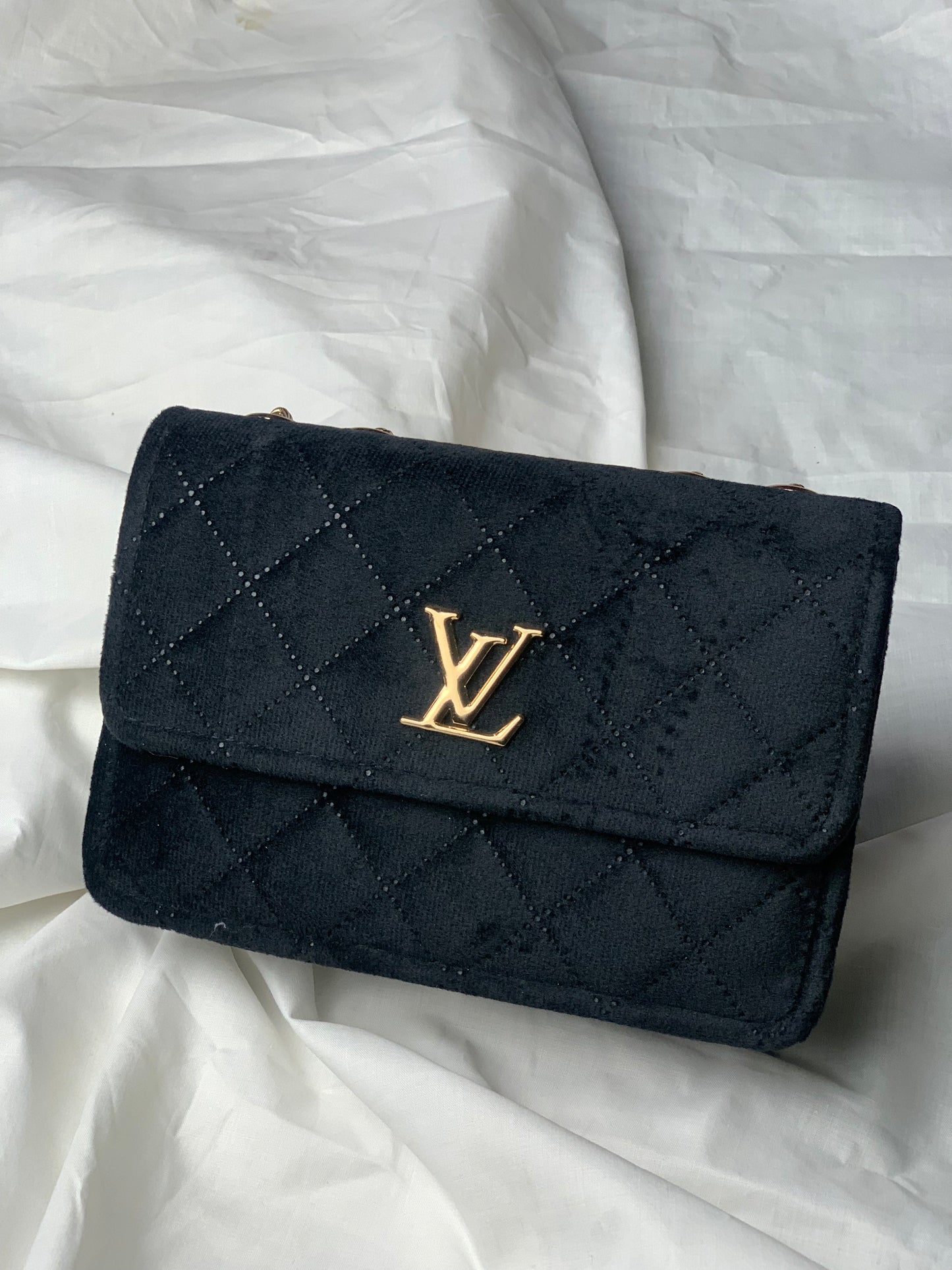 New LV Velvet Crossbody Bag