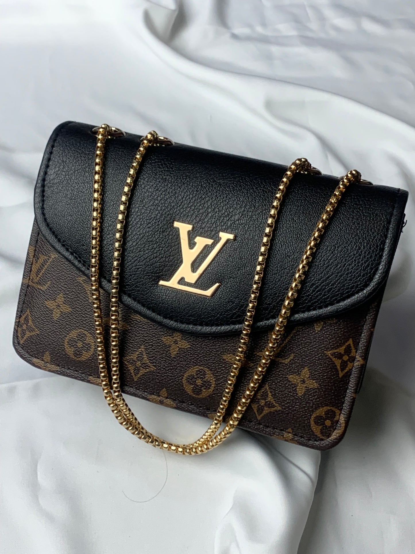 New Lv Crossbody Black & Brown Handbag