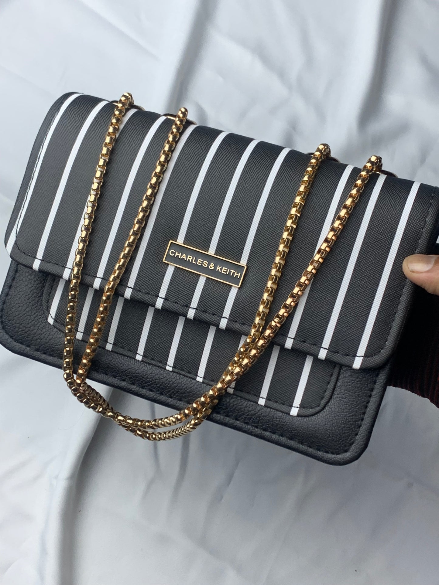 C&K Black & White Crossbody Handbag