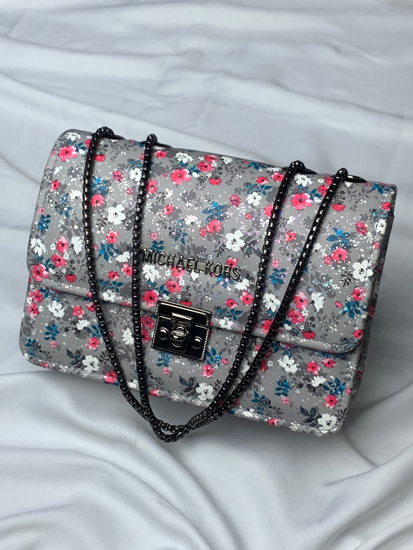 MK Floral Print Crossbody Handbag