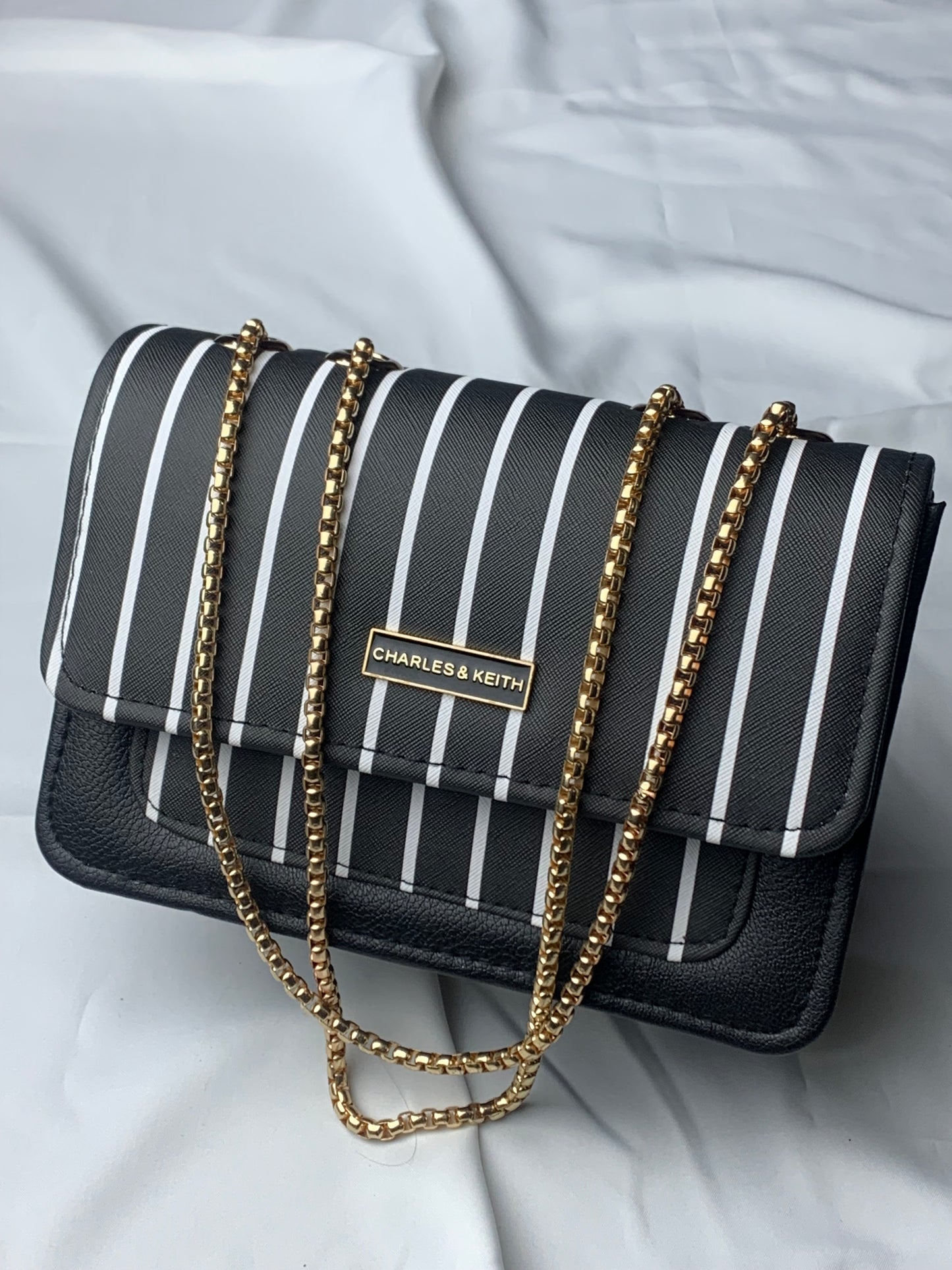 C&K Black & White Crossbody Handbag
