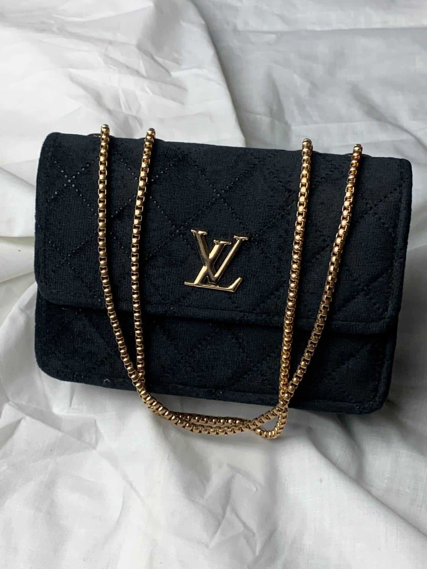 New LV Velvet Crossbody Bag