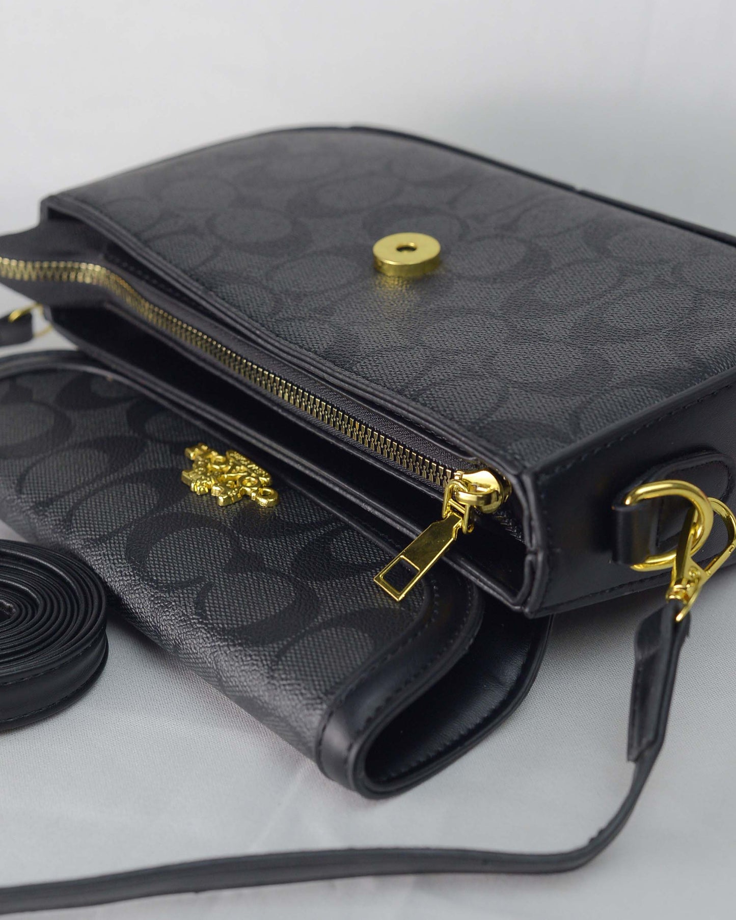 Premium Quality C Shoulder Bag-Black