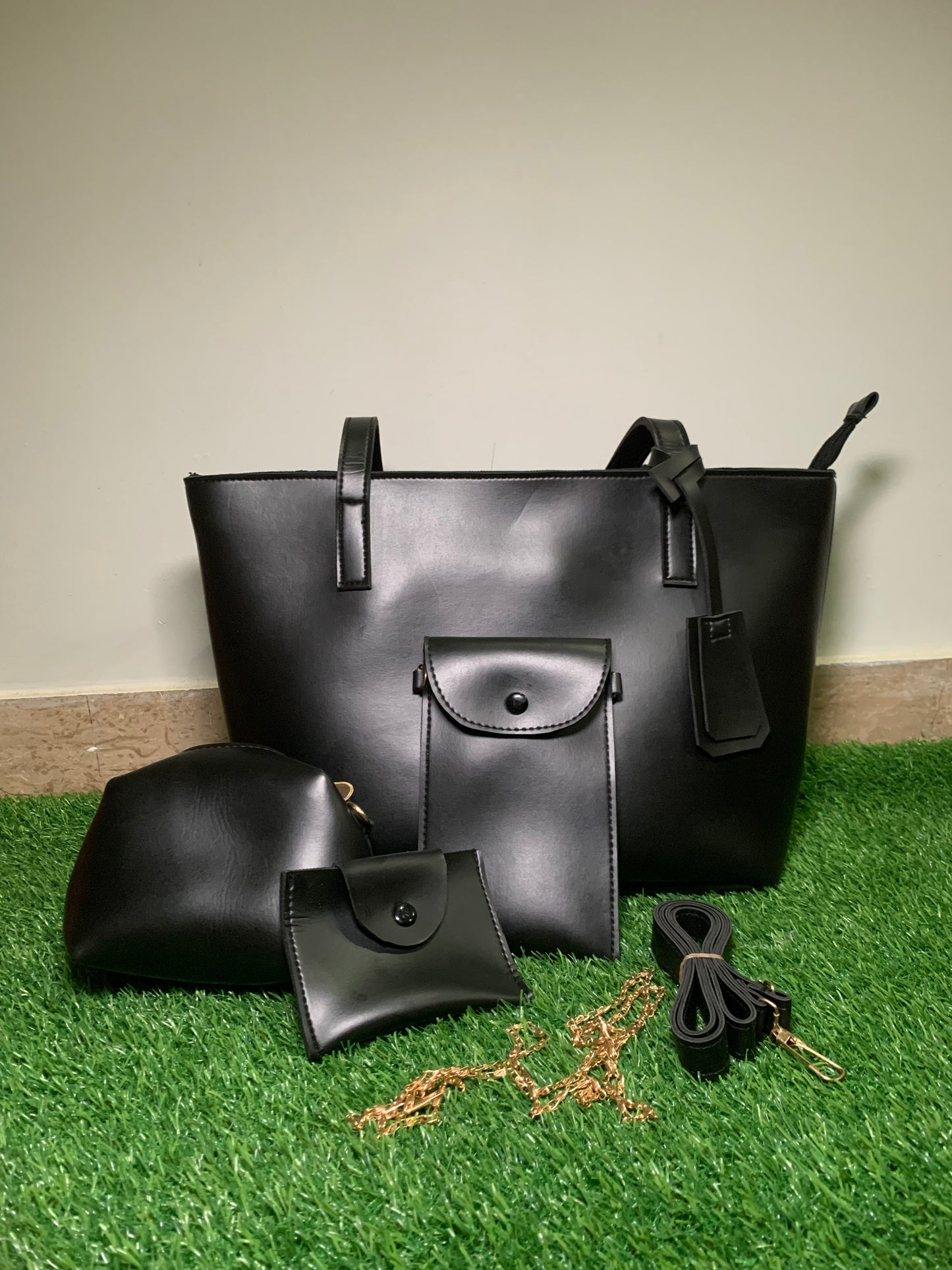 CS (Black) 4 pcs Imported Handbag