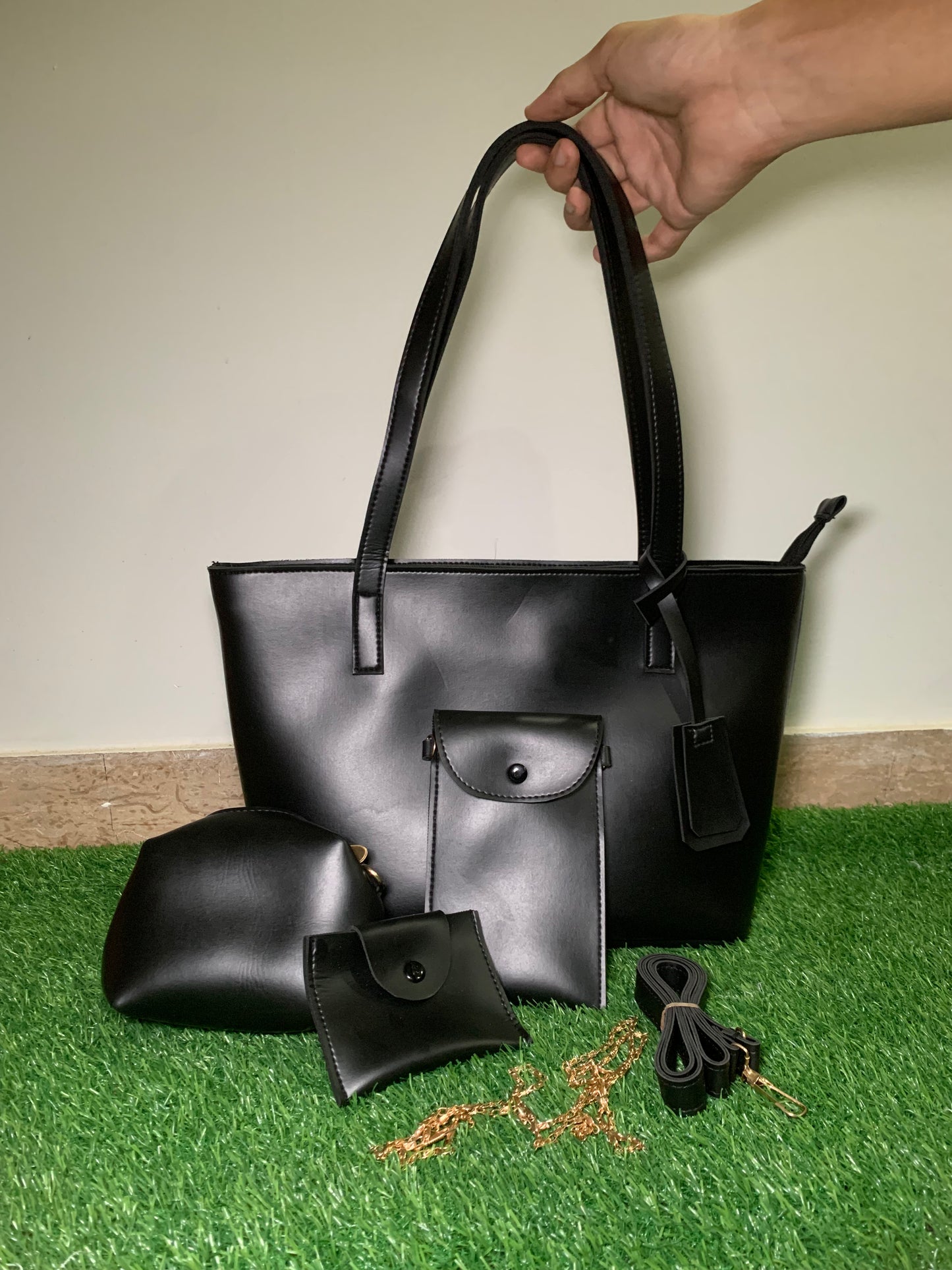 CS (Black) 4 pcs Imported Handbag