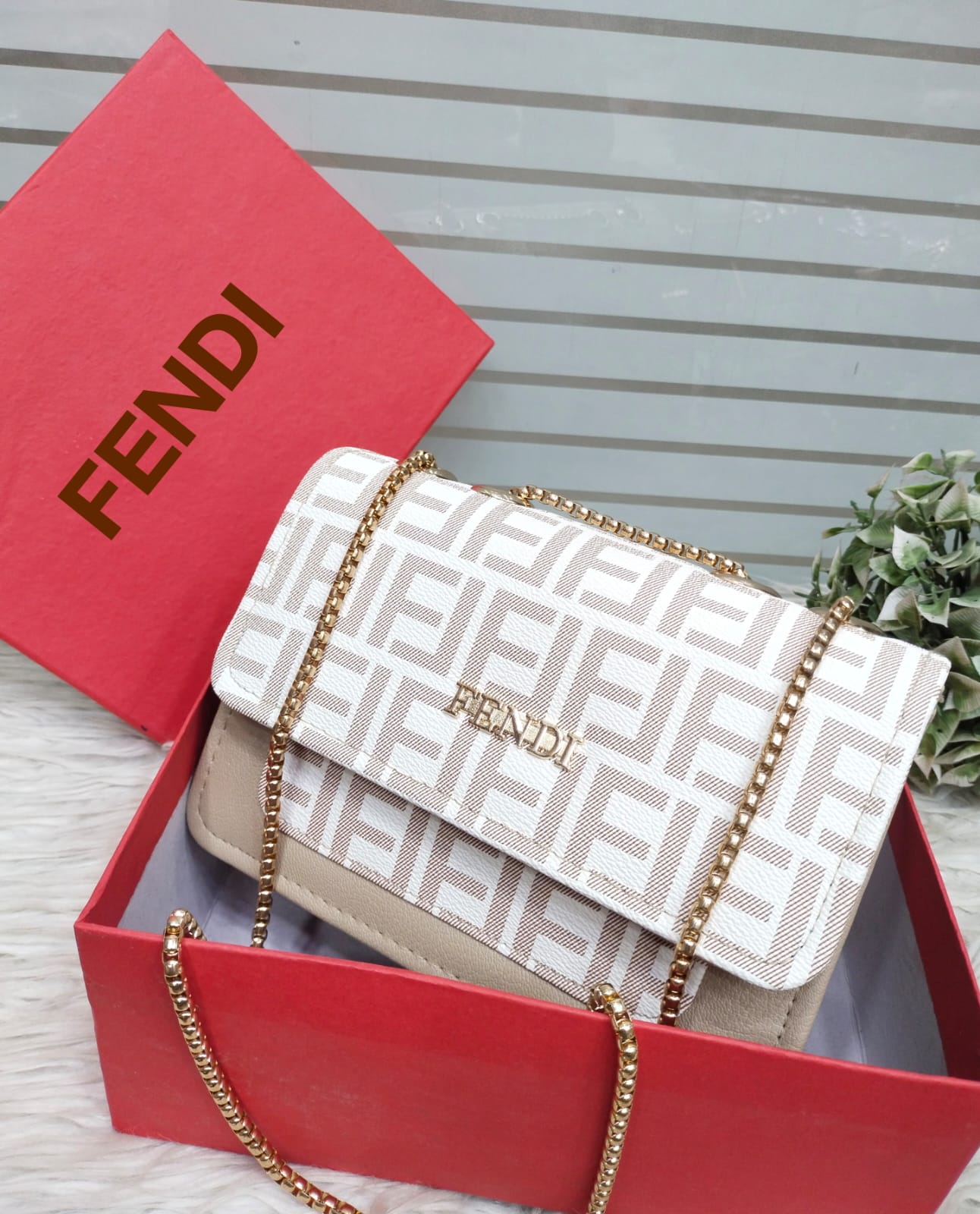 New Arrival FD (beige) Crossbody Handbag