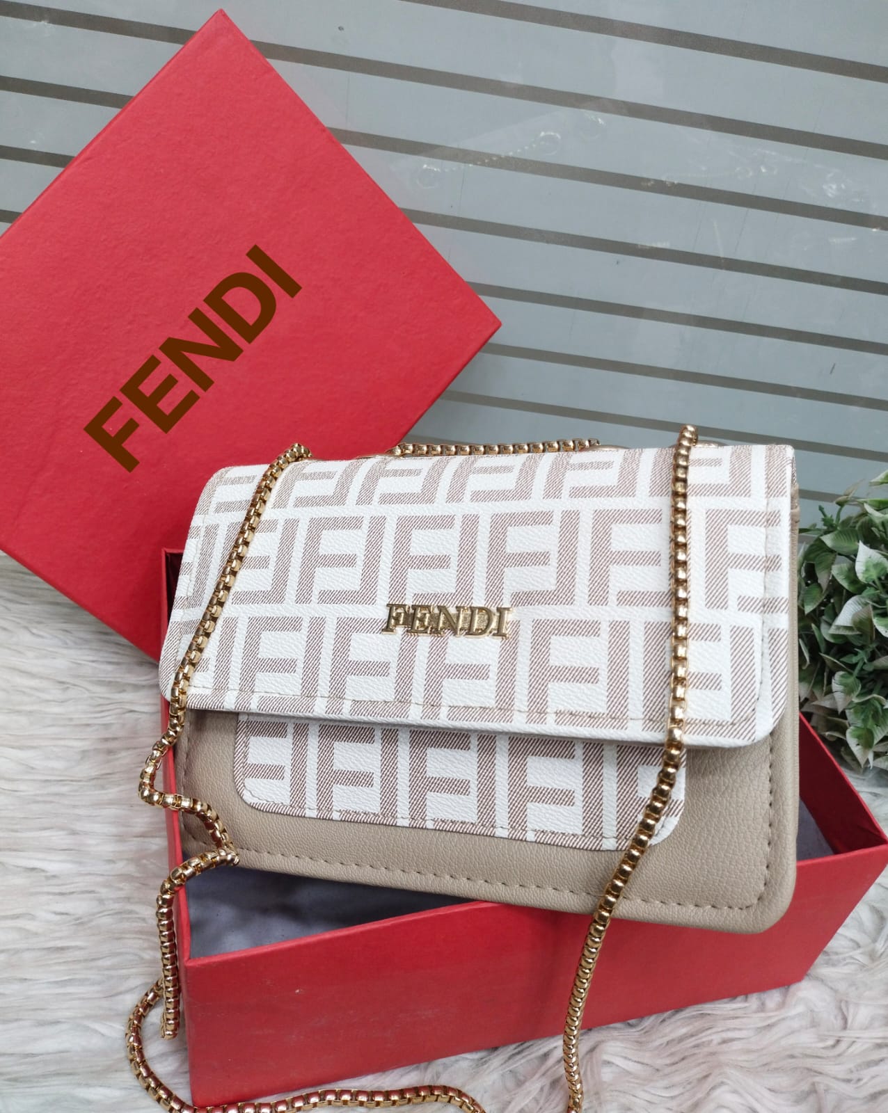 New Arrival FD (beige) Crossbody Handbag