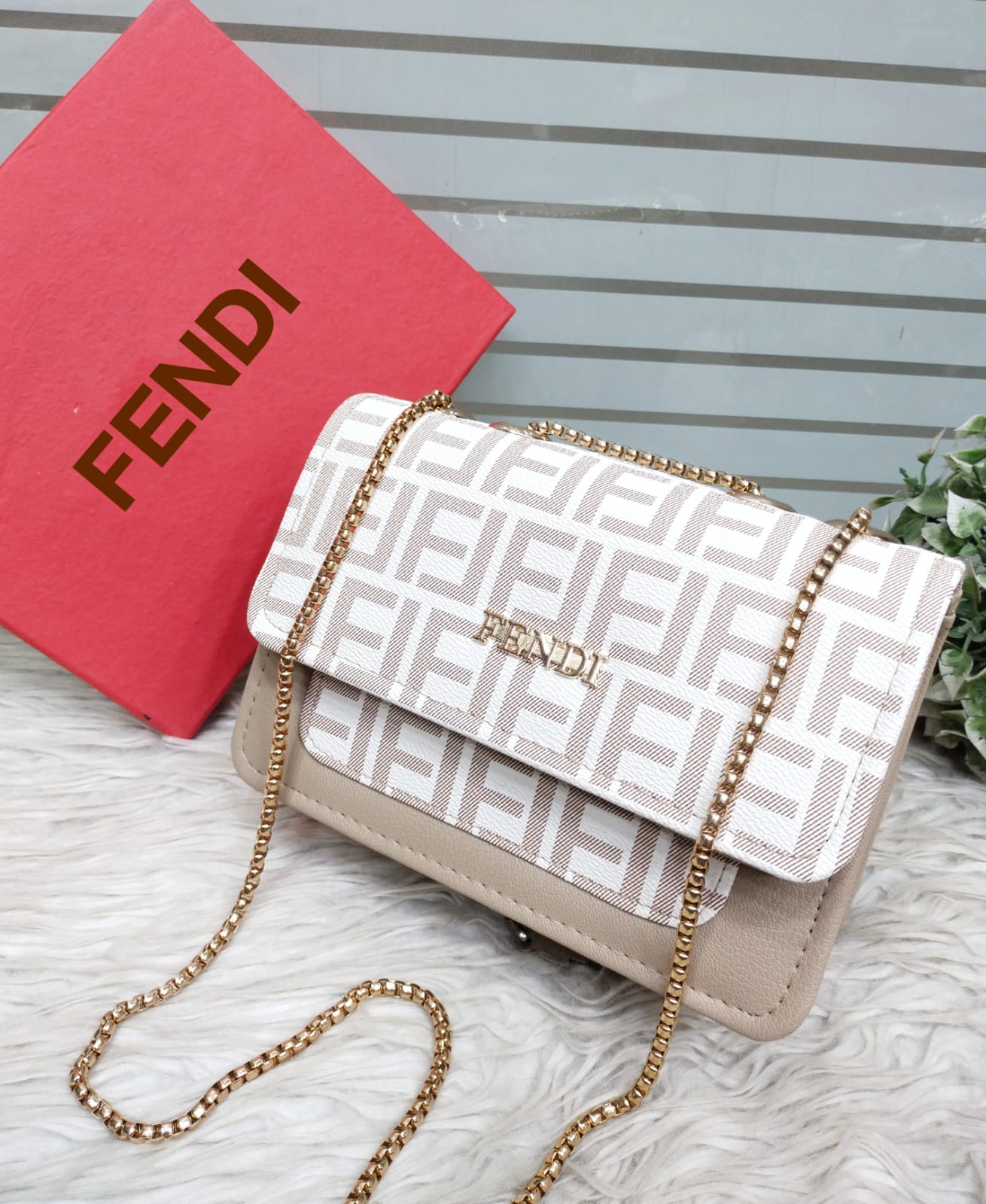 New Arrival FD (beige) Crossbody Handbag
