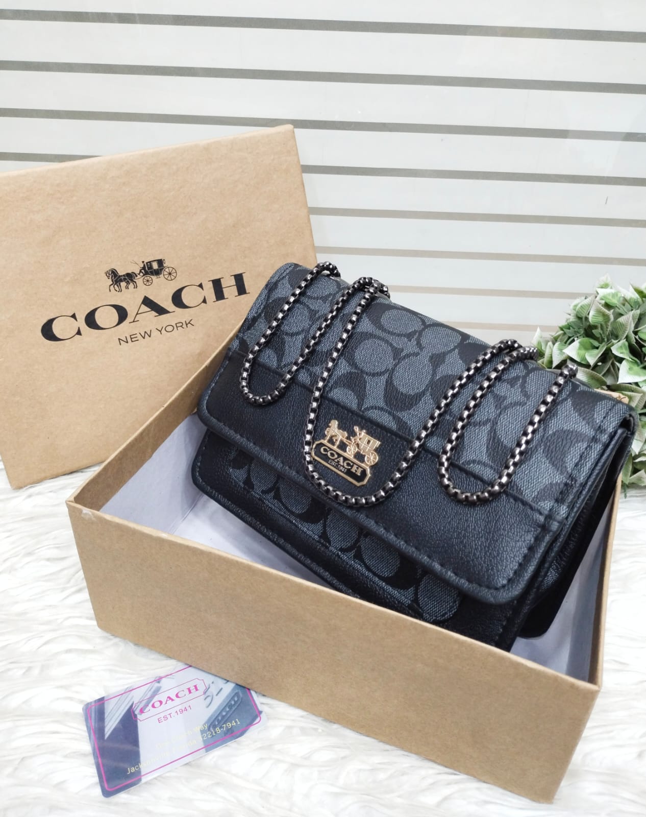 New Coach Black Crossbody Handbag