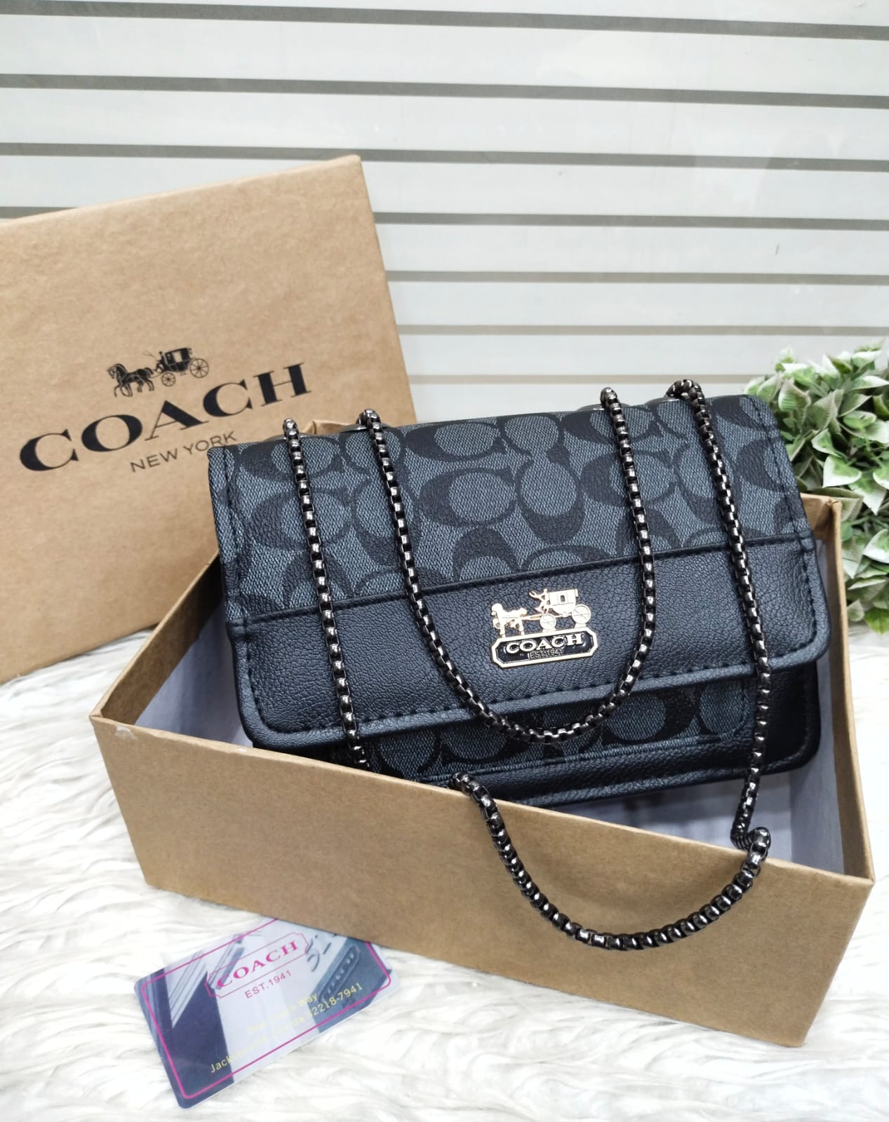 New Coach Black Crossbody Handbag