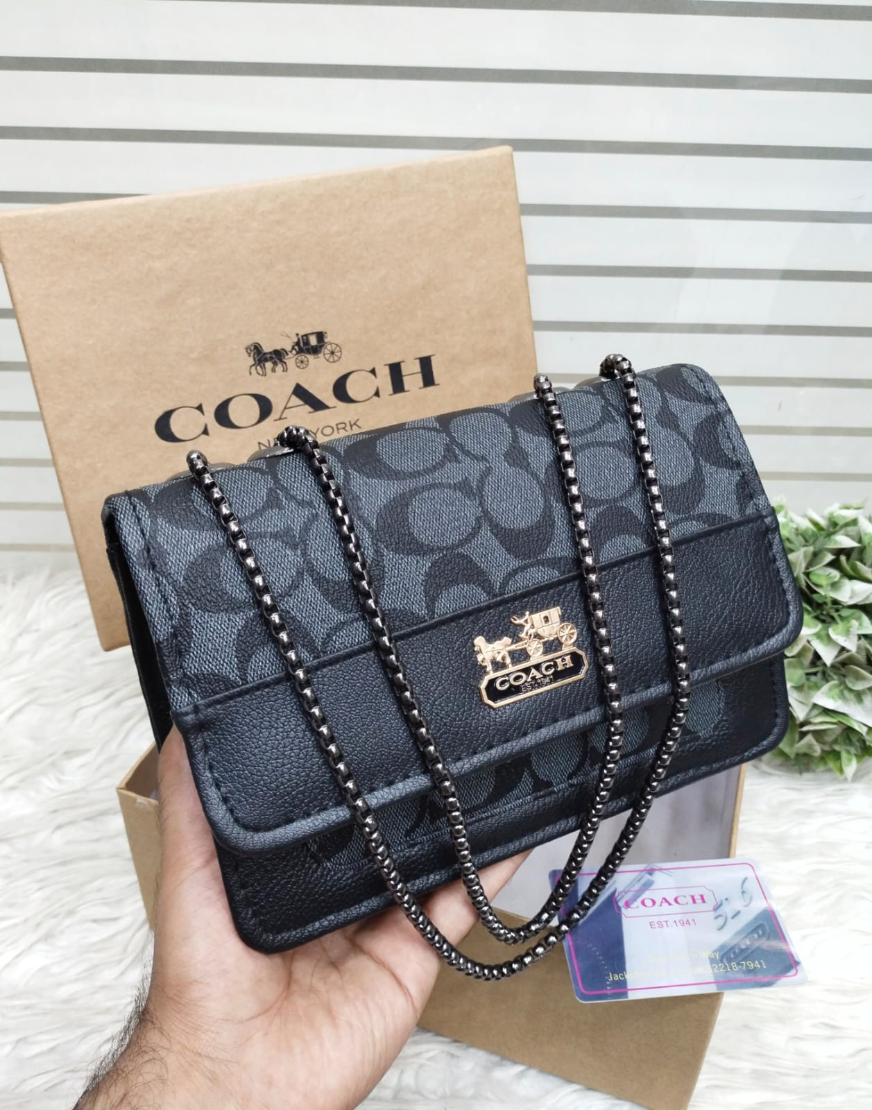 New Coach Black Crossbody Handbag