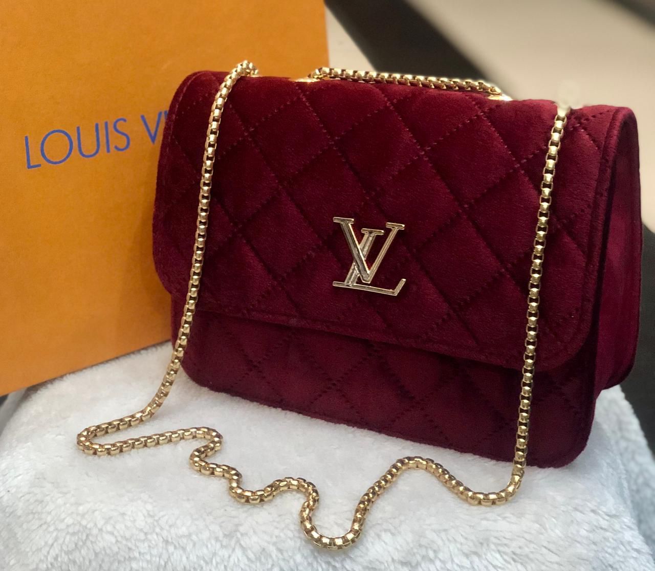 New LV Velvet Crossbody Bag