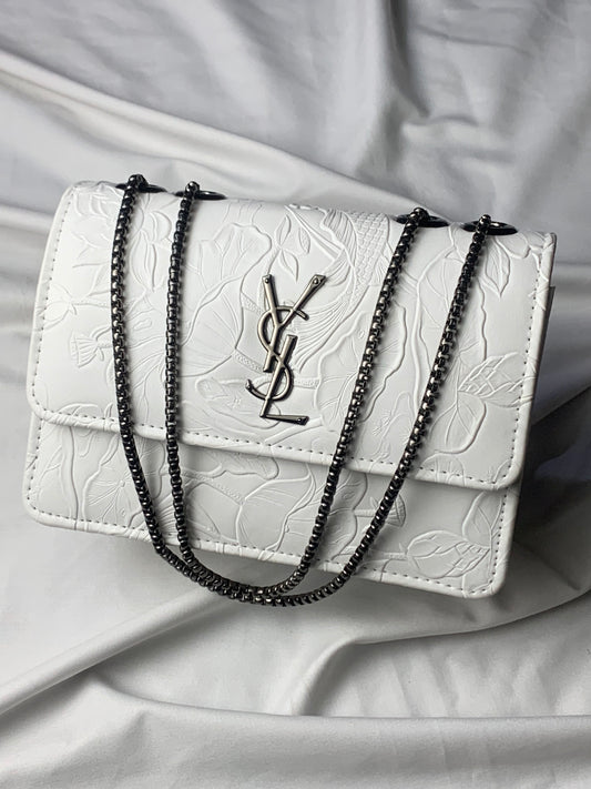 New Arrival YSL Petal White Crossbody Handbag