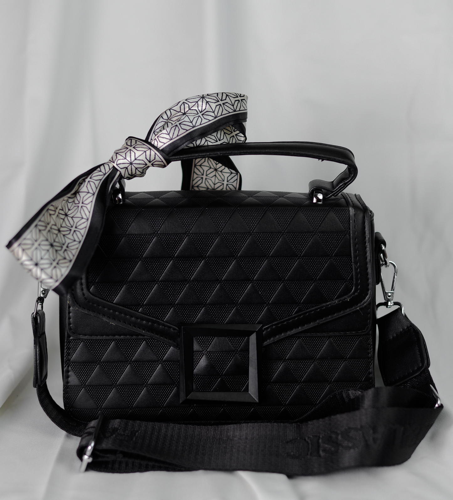 AUREL-Black Structured Crossbody Bag