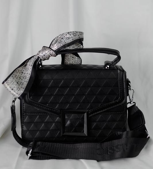 AUREL-Black Structured Crossbody Bag