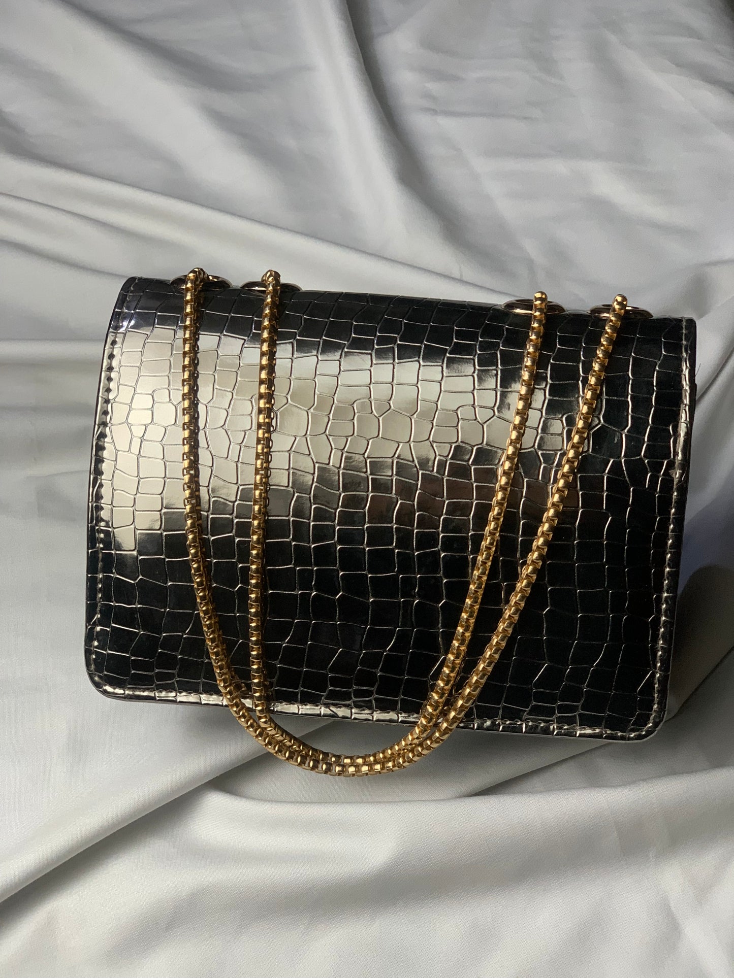 YSL Silver Crossbody Handbag
