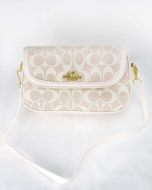 Premium Quality C Shoulder Bag-White