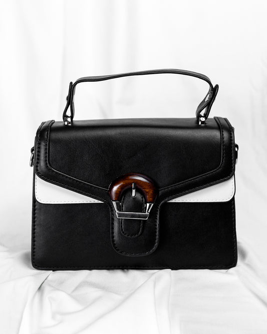 Premium Verona Buckle Satchel – Black