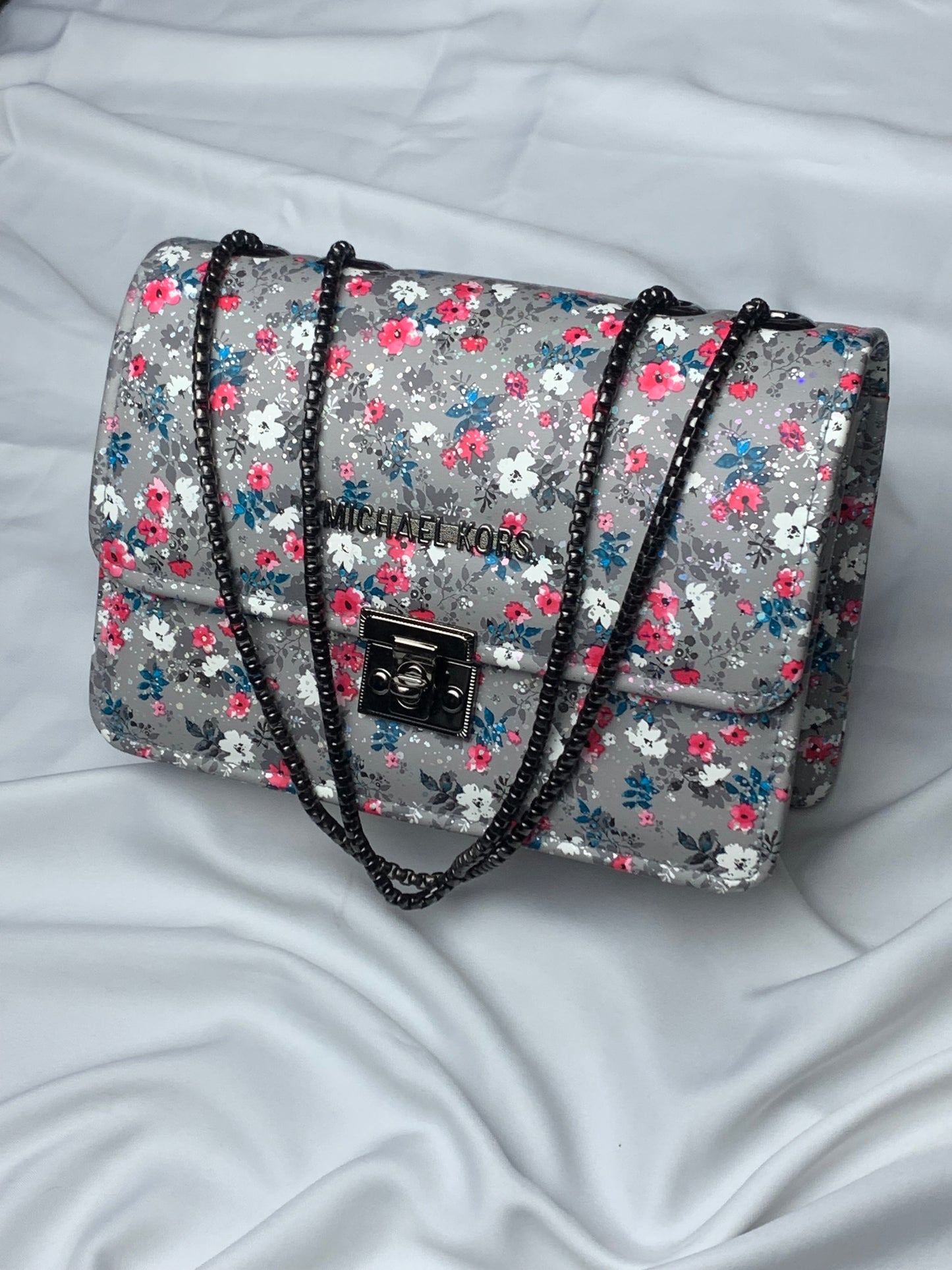 MK Floral Print Crossbody Handbag