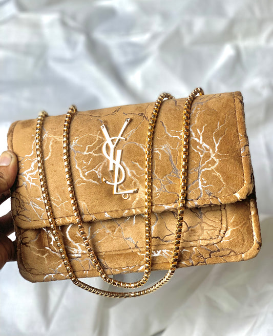 YSL Crossbody Velvet Handbag