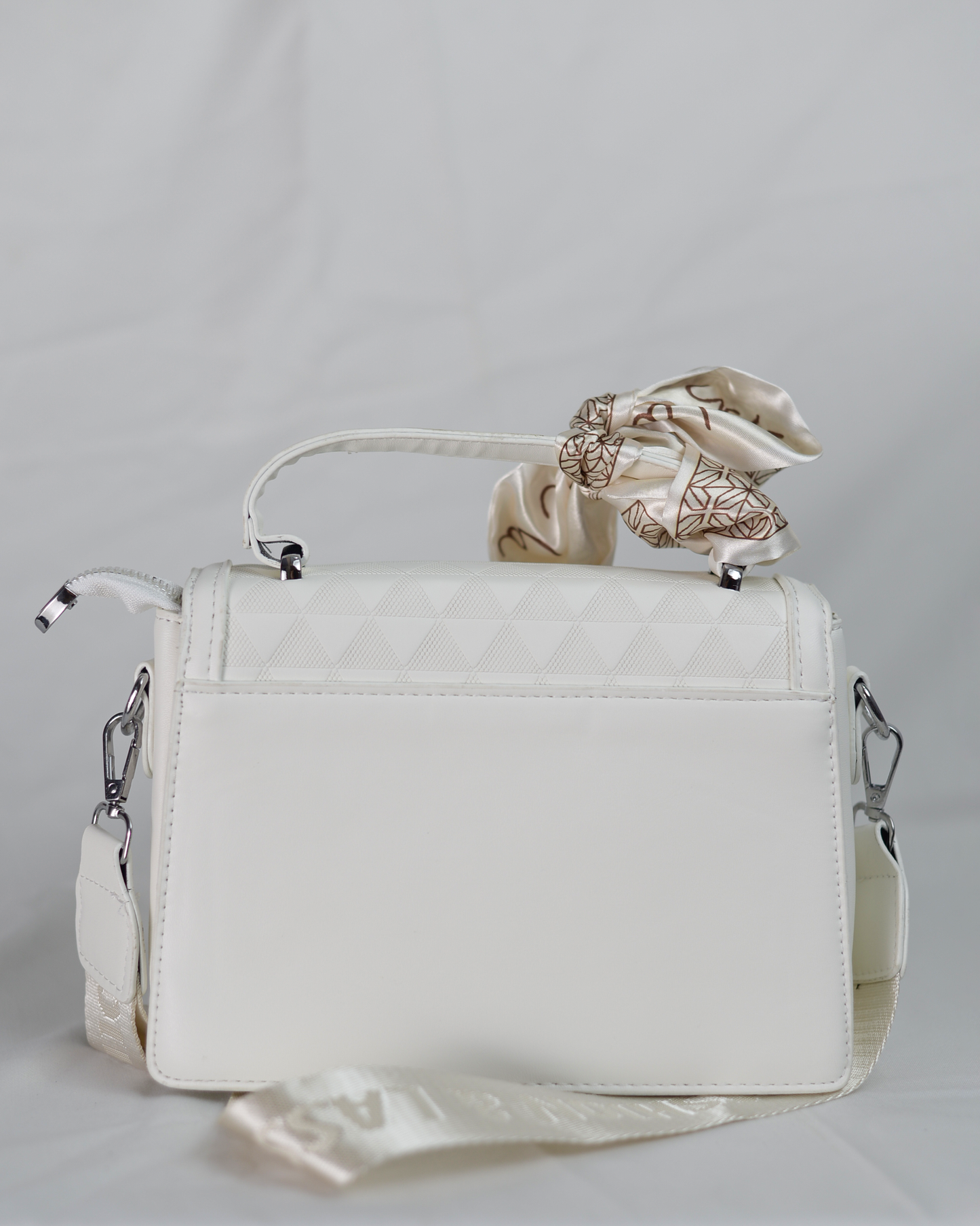 AUREL-White Structured Crossbody Bag