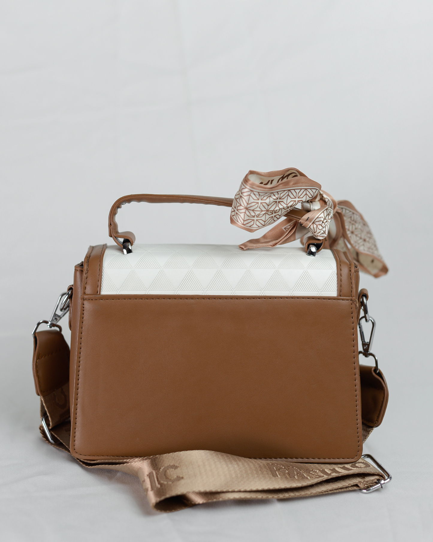 AUREL Structured Crossbody Bag (Brown & White)