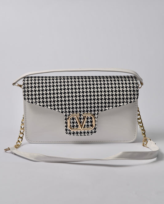 V-Logo Structured Shoulder Bag – IVR-M1