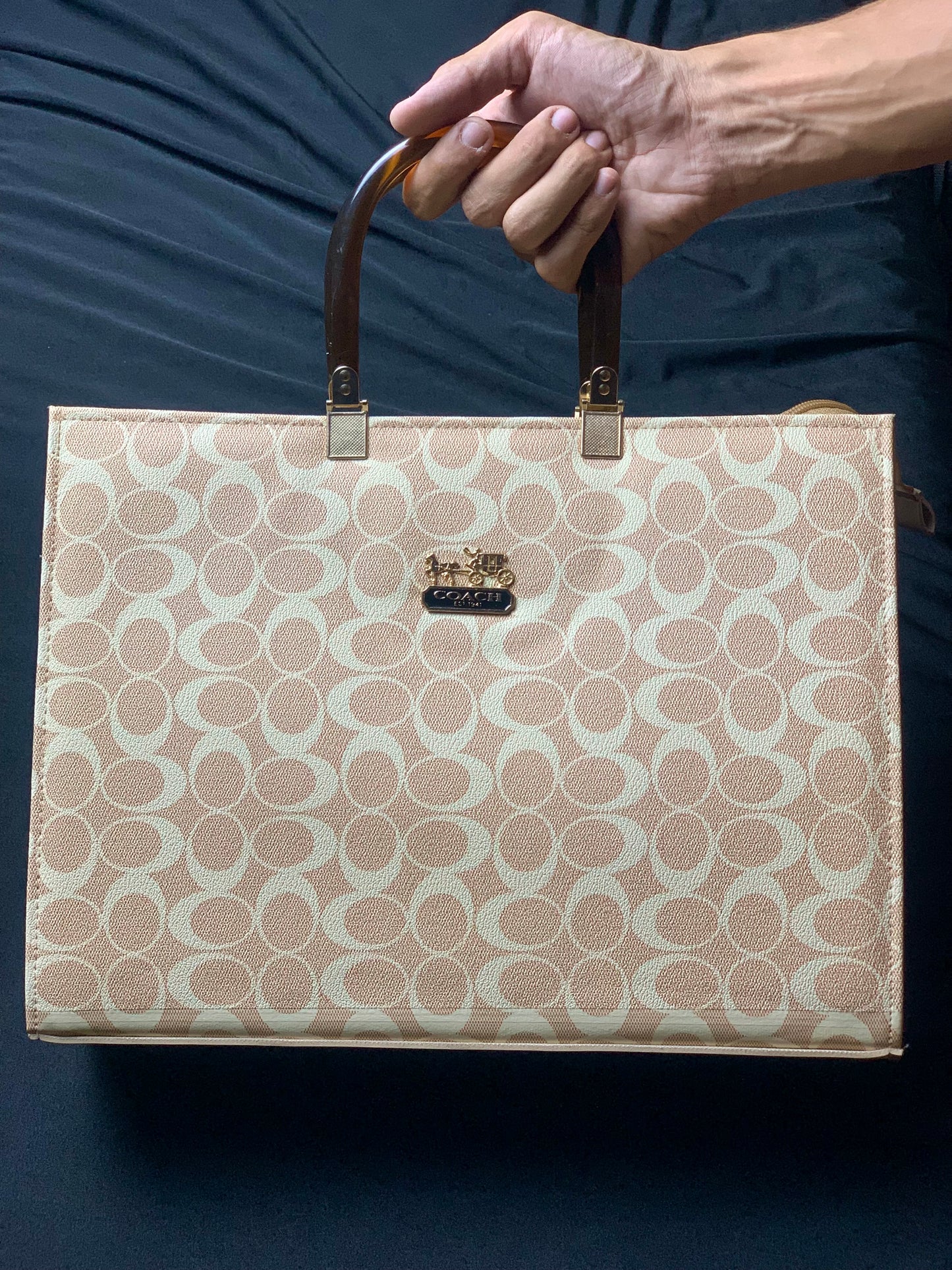 NEW ARRIVAL COACH BEIGE TOTE BAG