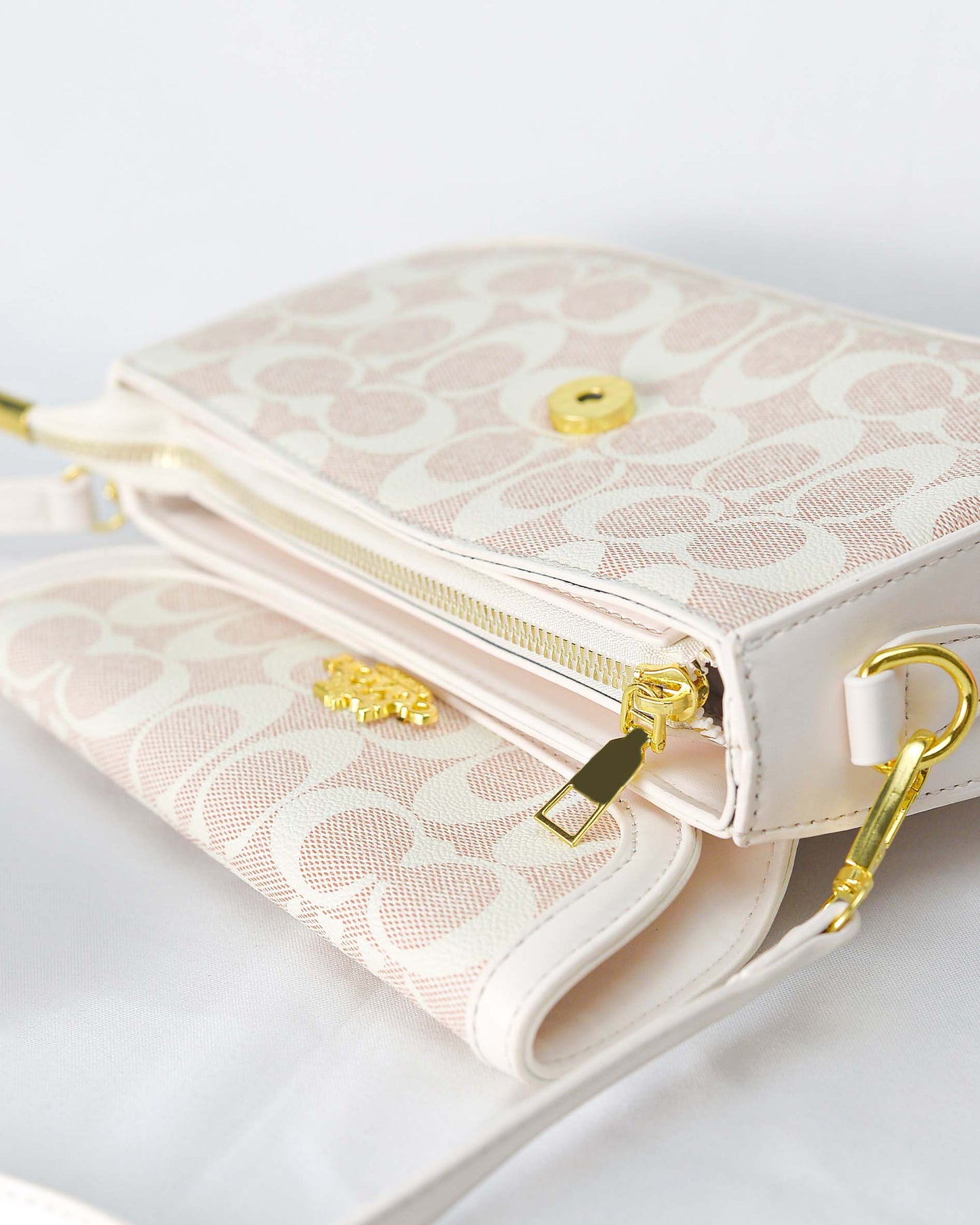 Premium Quality C Shoulder Bag-White