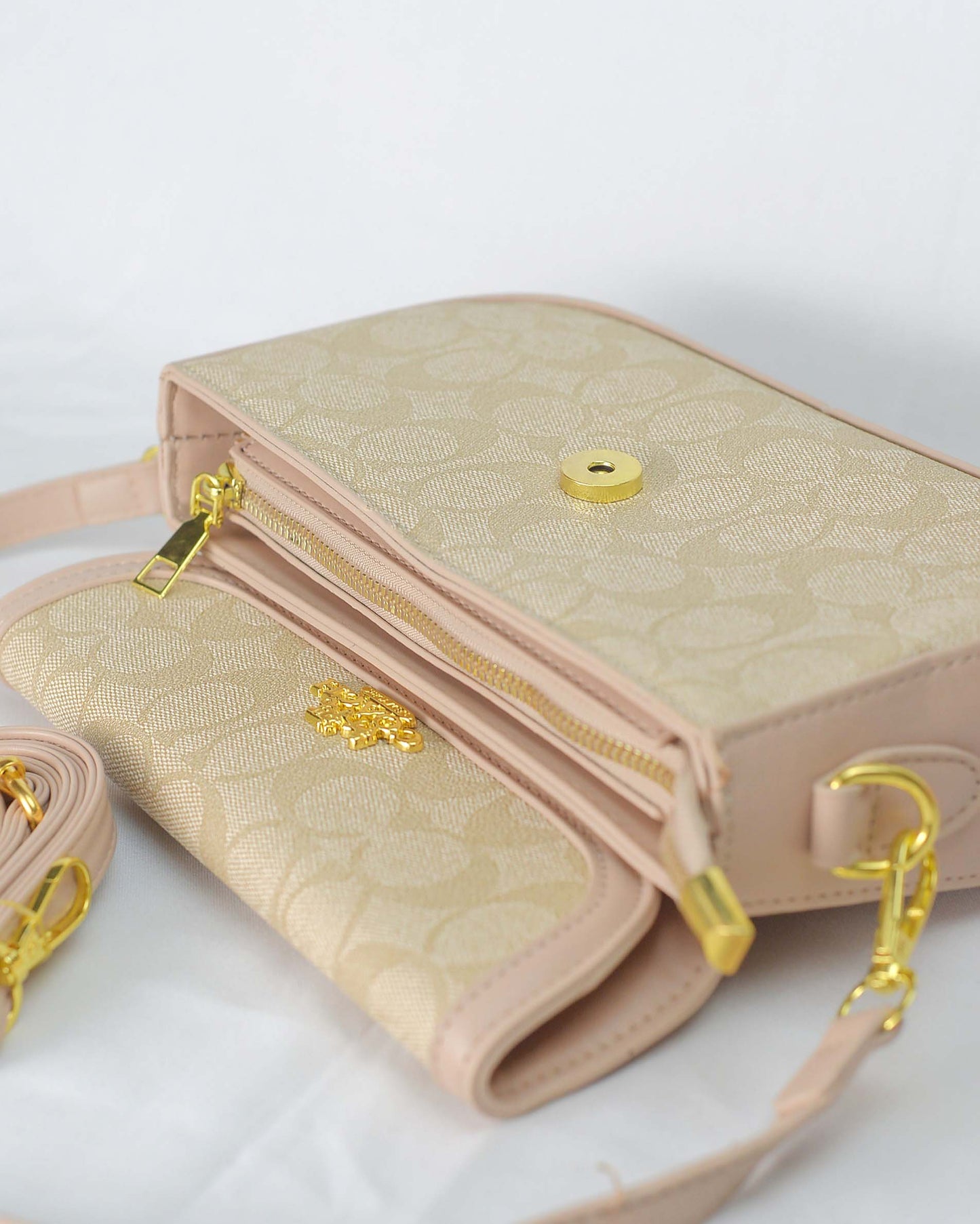 Premium Quality C Shoulder Bag-Beige