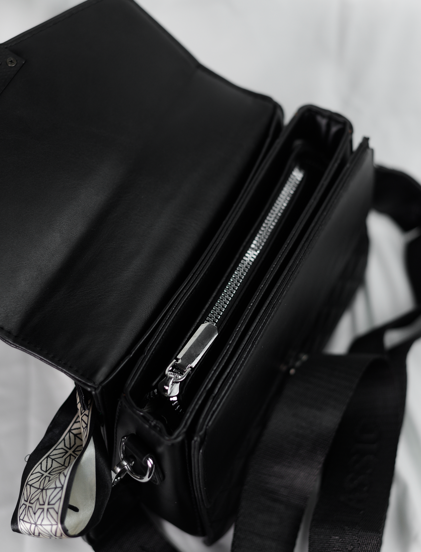 AUREL-Black Structured Crossbody Bag