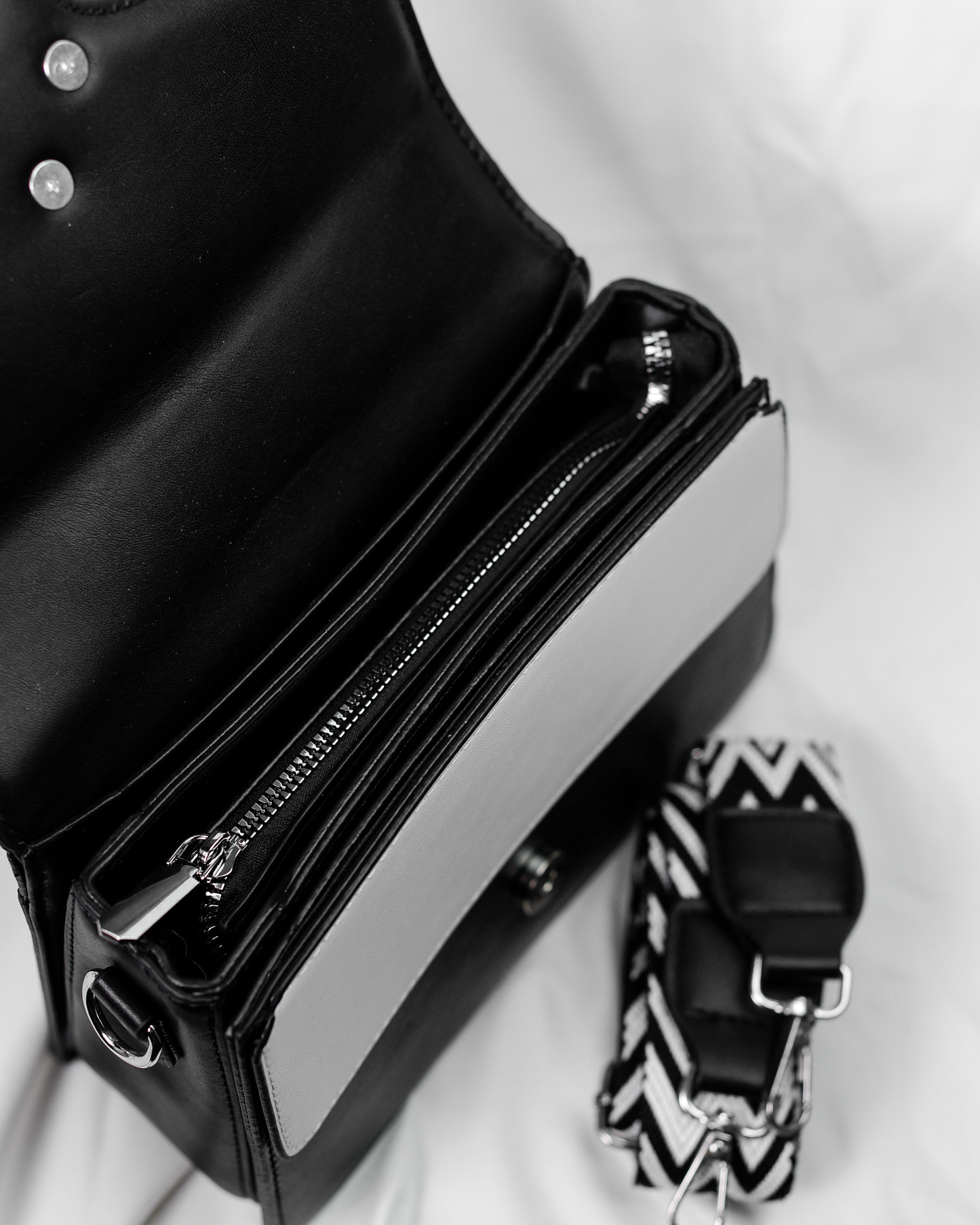 Premium Verona Buckle Satchel – Black