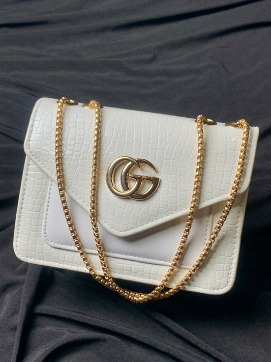GG WHITE CROSSBODY HANDBAG