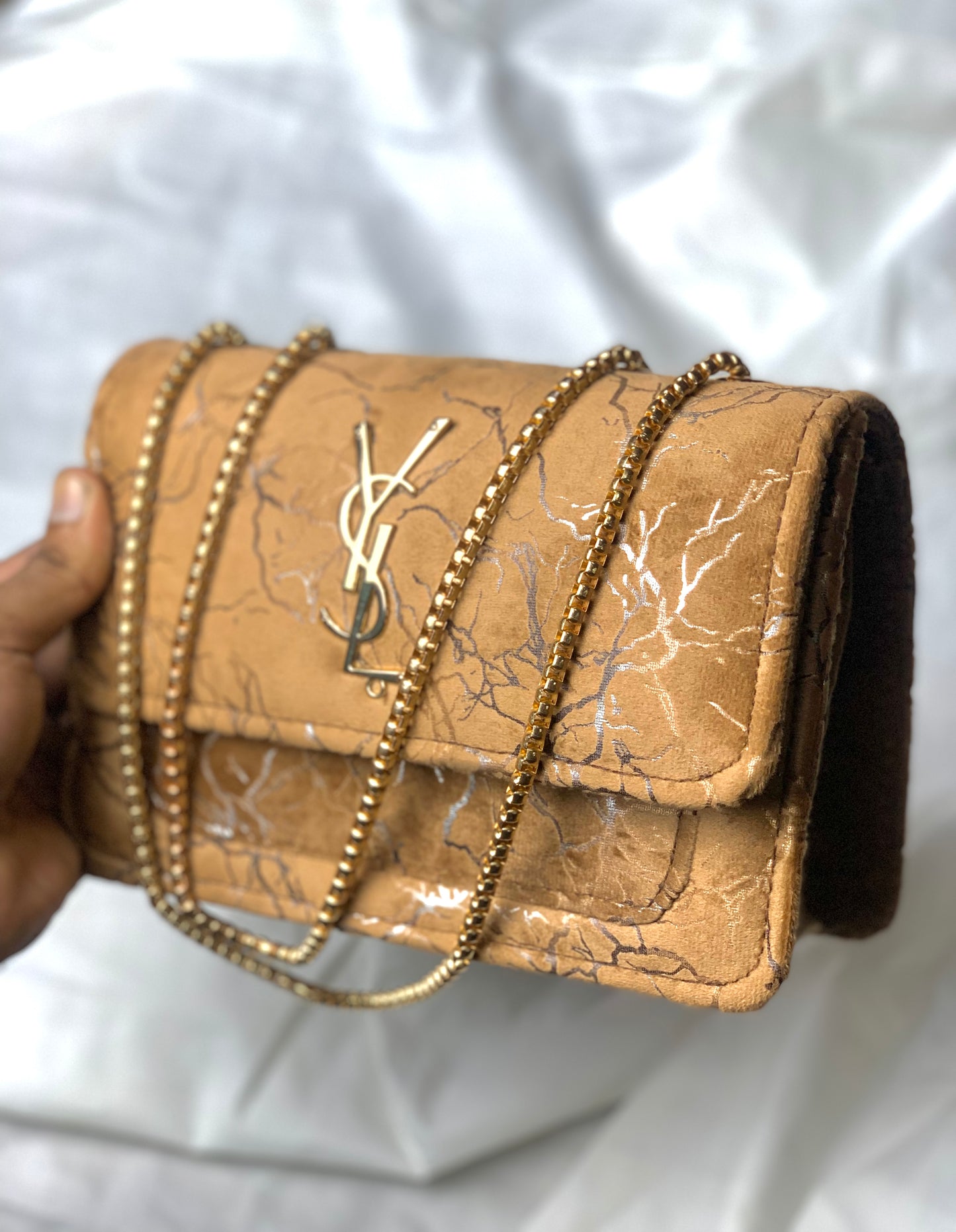 YSL Crossbody Velvet Handbag