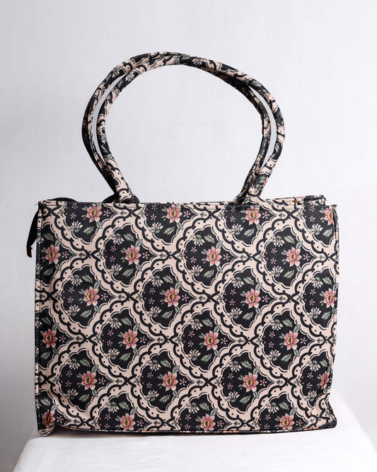 New Arrival Printed Canvas Bag-Black