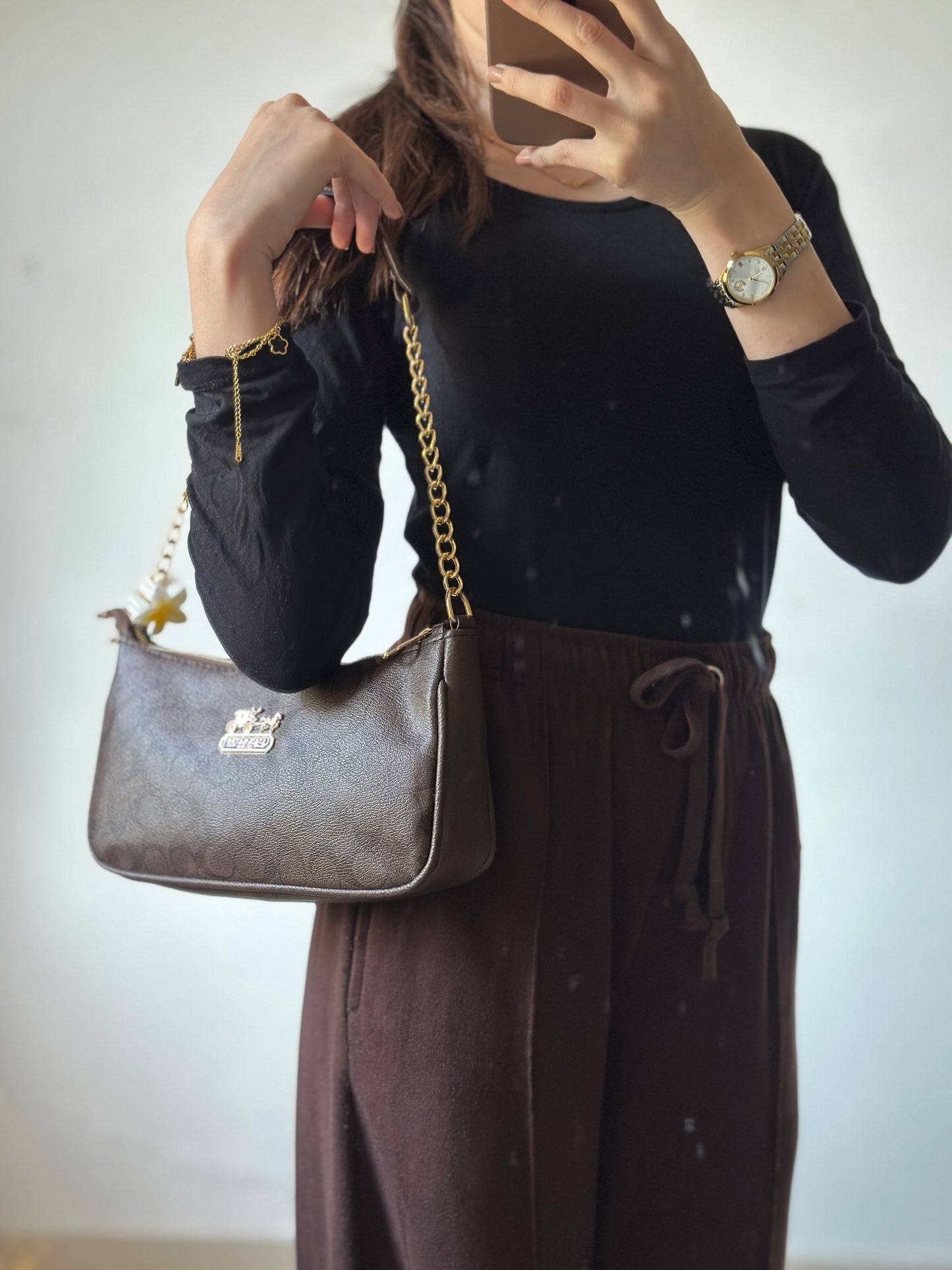 New Arrival C Teri Shoulder Bag- Dark Brown
