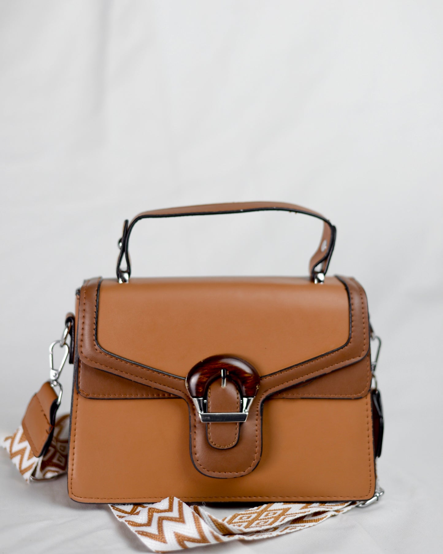 Verona Buckle Satchel – Premium Structured Top Handle Bag