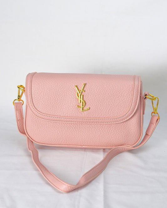 YSL-Pink Ivory Luxe Shoulder Bag
