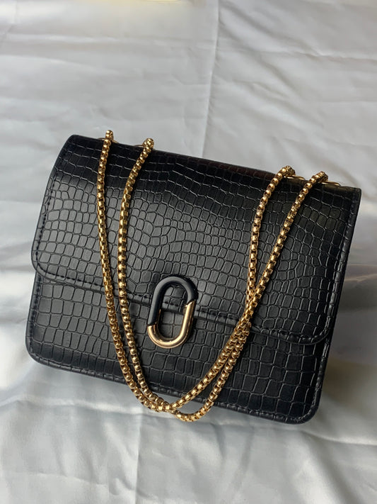MJ-Black Crossbody Handbag