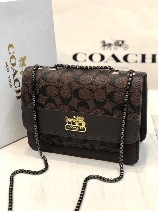 New Coach Dark Crossbody Handbag (Black Chain)